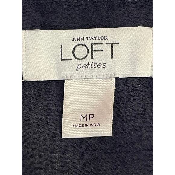 Ann Taylor Loft Sequined Top - Size PM - Dark Blue w/Black Sequins - Picture 6 of 8